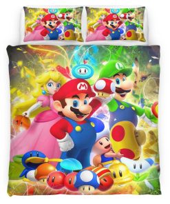 Housse De Couette Personnages Super Mario 17 Parure de lit Ensemble De Literie