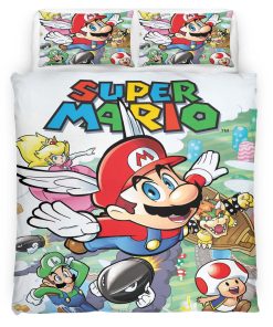 Housse De Couette Personnages Super Mario 23 Parure de lit Ensemble De Literie