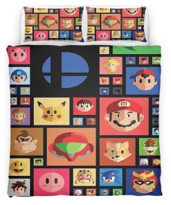 Housse De Couette Personnages Super Mario 26 Parure de lit Ensemble De Literie