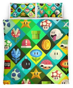 Housse De Couette Personnages Super Mario 29 Parure de lit Ensemble De Literie