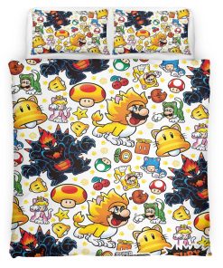 Housse De Couette Personnages Super Mario 31 Parure de lit Ensemble De Literie