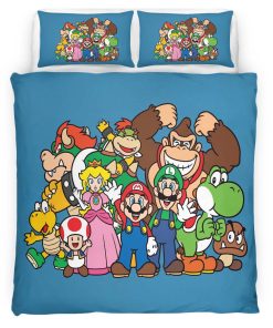 Housse De Couette Personnages Super Mario 35 Parure de lit Ensemble De Literie