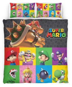 Housse De Couette Personnages Super Mario 39 Parure de lit Ensemble De Literie