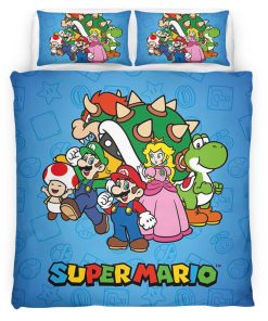 Housse De Couette Personnages Super Mario 40 Parure de lit Ensemble De Literie