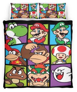 Housse De Couette Personnages Super Mario 44 Parure de lit Ensemble De Literie