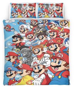 Housse De Couette Personnages Super Mario 45 Parure de lit Ensemble De Literie