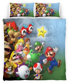Housse De Couette Super Mario Personnages 8 Parure de lit Ensemble De Literie