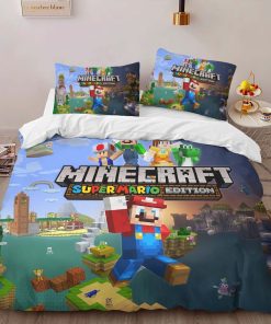 Alternative view of Housse De Couette Super Mario Style Minecraft Parure de lit Ensemble De Literie