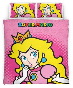 Housse De Couette Super Mario Princesse Peach Parure de lit Ensemble De Literie
