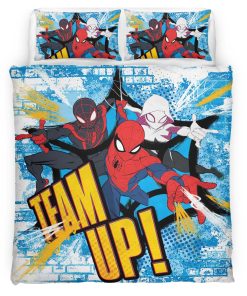 Housse De Couette Team-Up Spider-Man Parure de lit Ensemble De Literie