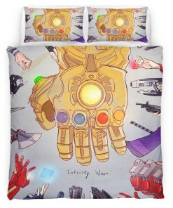 Housse De Couette Gants de Thanos Avengers Marvel Infinity War Parure de lit Ensemble De Literie
