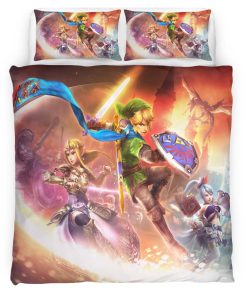 Housse De Couette The Legend of Zelda – Link & Princesse Zelda Tous les Personnages 3 Parure de lit Ensemble De Literie