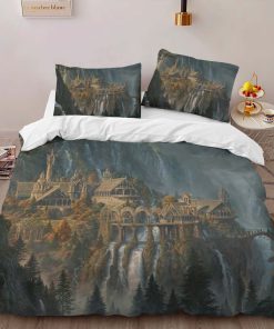 Alternative view of Housse De Couette Le Seigneur des Anneaux – Rivendell et la Cascade Parure de lit Ensemble De Literie