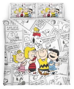 Housse De Couette Les Peanuts Personnages 3 Parure de lit Ensemble De Literie