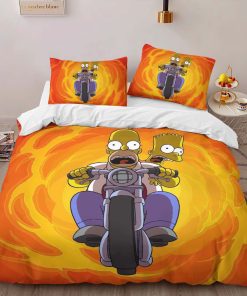 Alternative view of Housse De Couette Les Simpson Motos Homer et Bart Simpson Parure de lit Ensemble De Literie