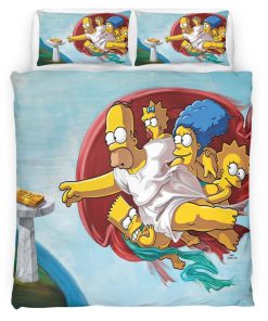 Housse De Couette Les Simpson La Création d’Adam Parure de lit Ensemble De Literie