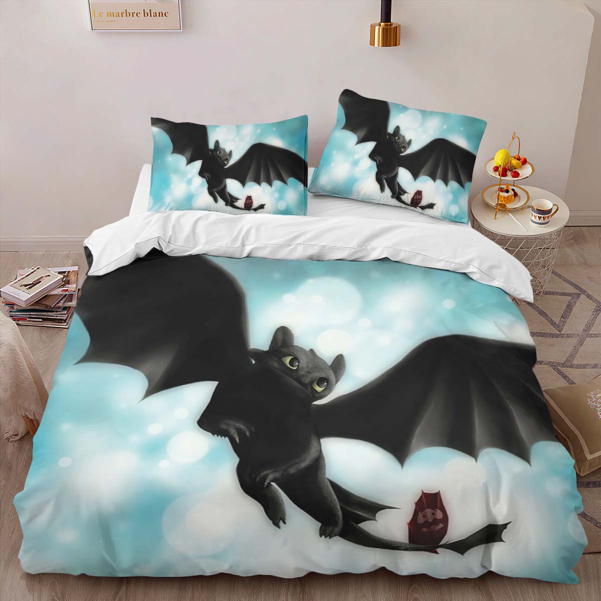 Housse De Couette Krokmou Dragons 04 Parure de lit Ensemble De Literie – Image 2