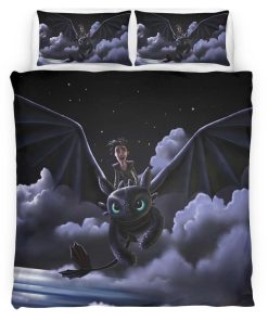 Housse De Couette Krokmou et Harold Dragons 03 Parure de lit Ensemble De Literie