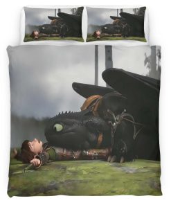Housse De Couette Krokmou et Harold Dragons 04 Parure de lit Ensemble De Literie