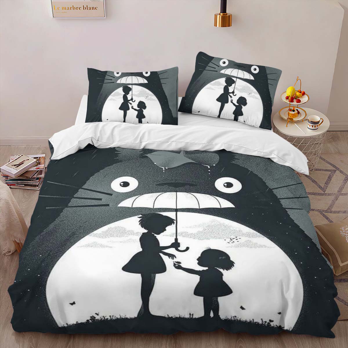 Housse De Couette Totoro Mon Voisin Totoro 27 Parure de lit Ensemble De Literie – Image 2