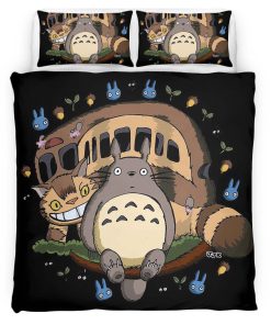 Housse De Couette Totoro à l’Arrêt de Bus 2 Parure de lit Ensemble De Literie