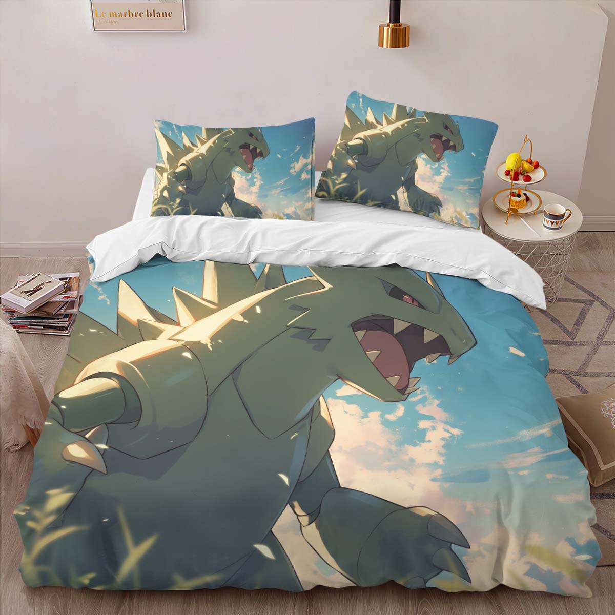 Housse De Couette Tyranocif Pokémon 2 Parure de lit Ensemble De Literie – Image 2