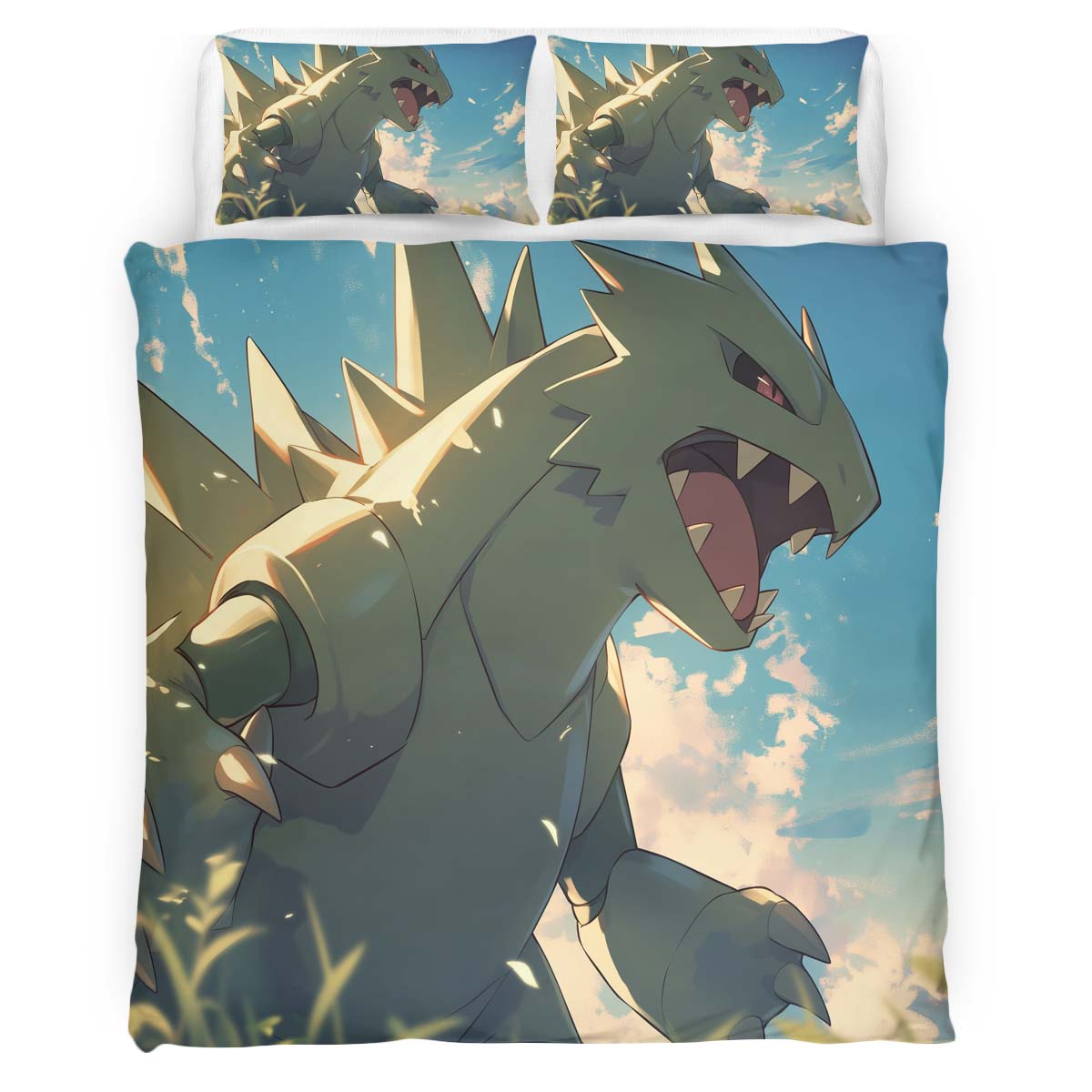 Housse De Couette Tyranocif Pokémon 2 Parure de lit Ensemble De Literie