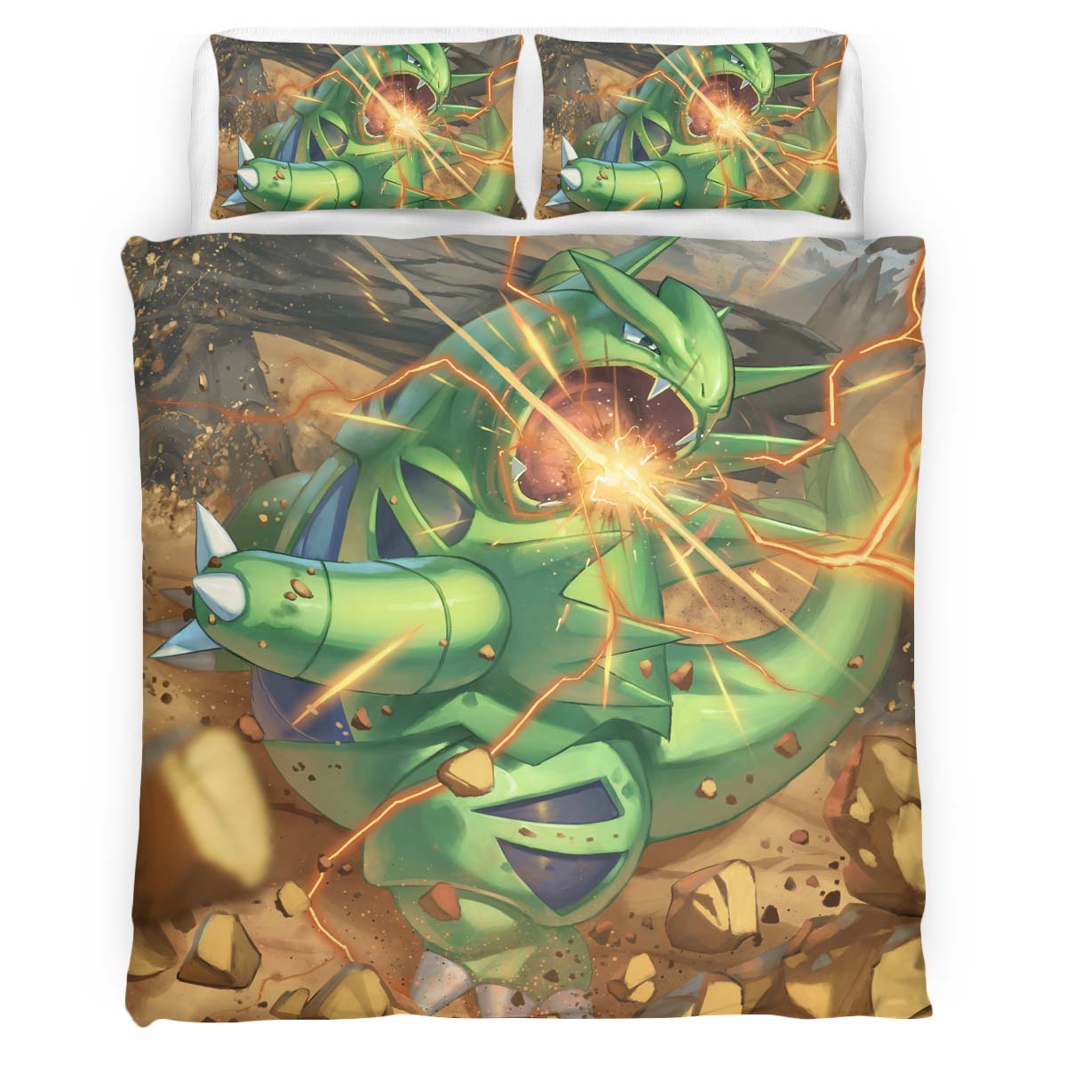 Housse De Couette Tyranocif Pokémon 3 Parure de lit Ensemble De Literie