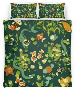 Housse De Couette Pokémon Type Eau 3 Parure de lit Ensemble De Literie