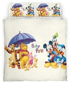 Housse De Couette Winnie l’Ourson et Personnages Disney Parure de lit Ensemble De Literie