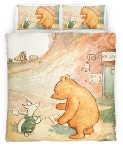 Housse De Couette Winnie l’Ourson et Porcinet 2 Parure de lit Ensemble De Literie