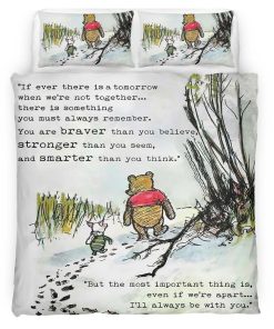 Housse De Couette Winnie l’Ourson et Porcinet Parure de lit Ensemble De Literie