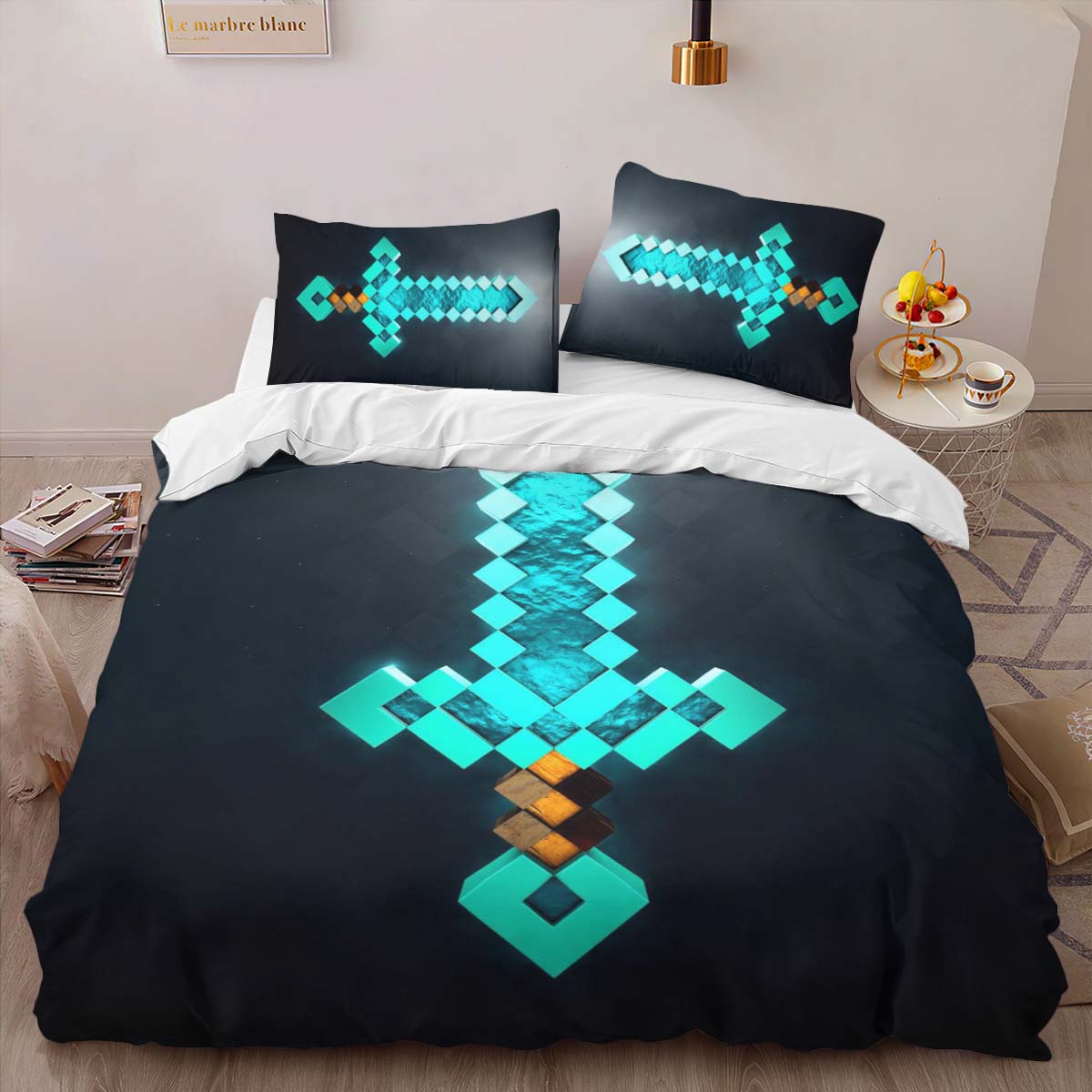 Housse De Couette Épée enchantée Minecraft Parure de lit Ensemble De Literie – Image 2