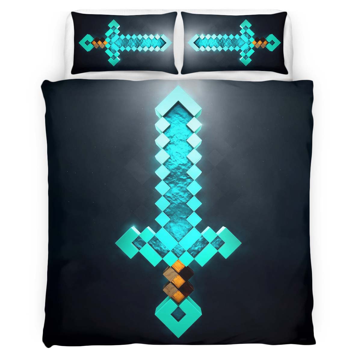 Housse De Couette Épée enchantée Minecraft Parure de lit Ensemble De Literie