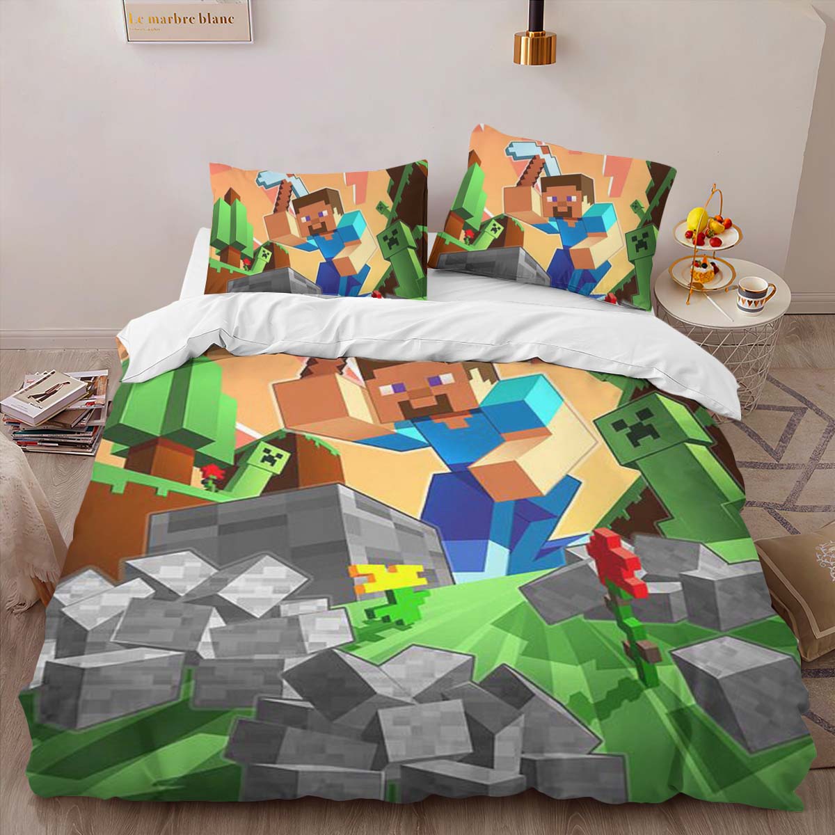 Housse De Couette Herobrine personnage Minecraft 1013 Parure de lit Ensemble De Literie – Image 2