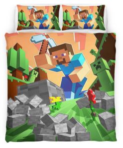Housse De Couette Herobrine personnage Minecraft 1013 Parure de lit Ensemble De Literie