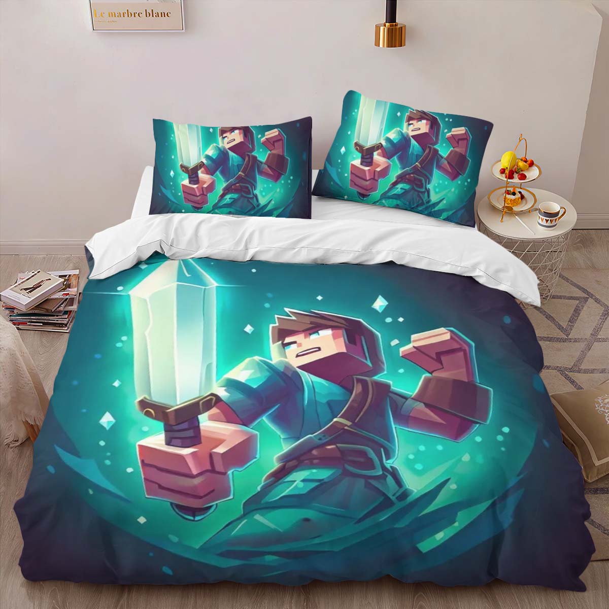 Housse De Couette Herobrine personnage principal Minecraft Parure de lit Ensemble De Literie – Image 2