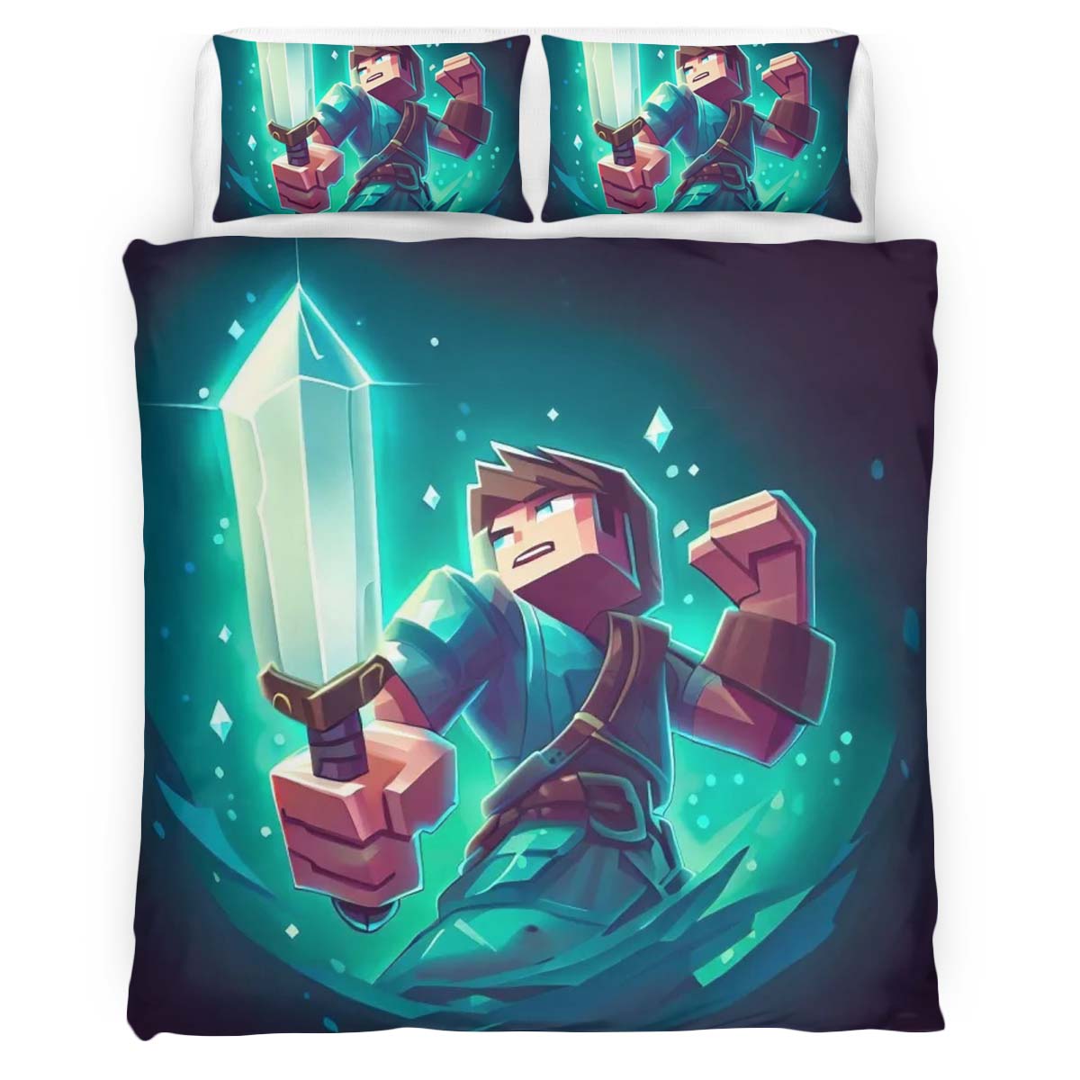 Housse De Couette Herobrine personnage principal Minecraft Parure de lit Ensemble De Literie