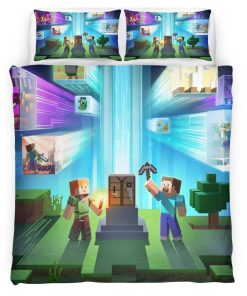 Housse De Couette Minecraft Steve et Alex Parure de lit Ensemble De Literie