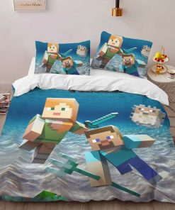 Alternative view of Housse De Couette Minecraft Personnages Sous-Marins Parure de lit Ensemble De Literie